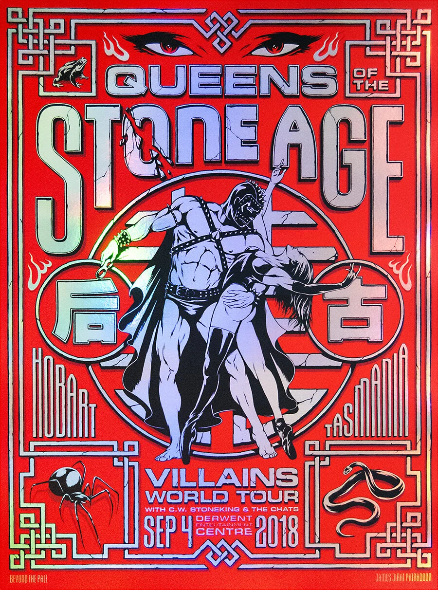 QUEENS OF THE STONE AGE HOBART TOUR POSTER — JAMES JIRAT PATRADOON